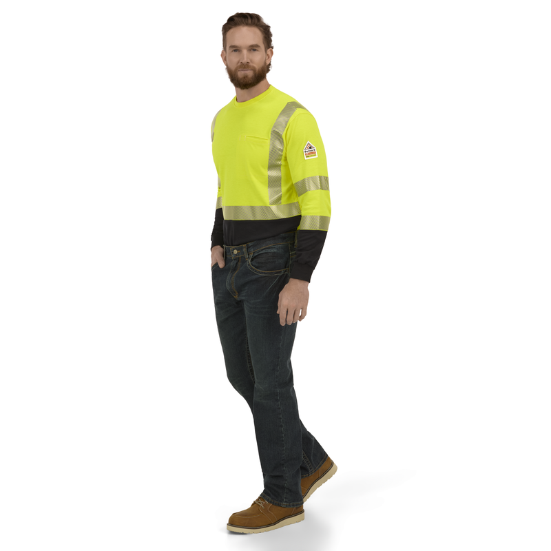 Hi-Visibility Lightweight Colorblock Long Sleeve T-Shirt image number 7