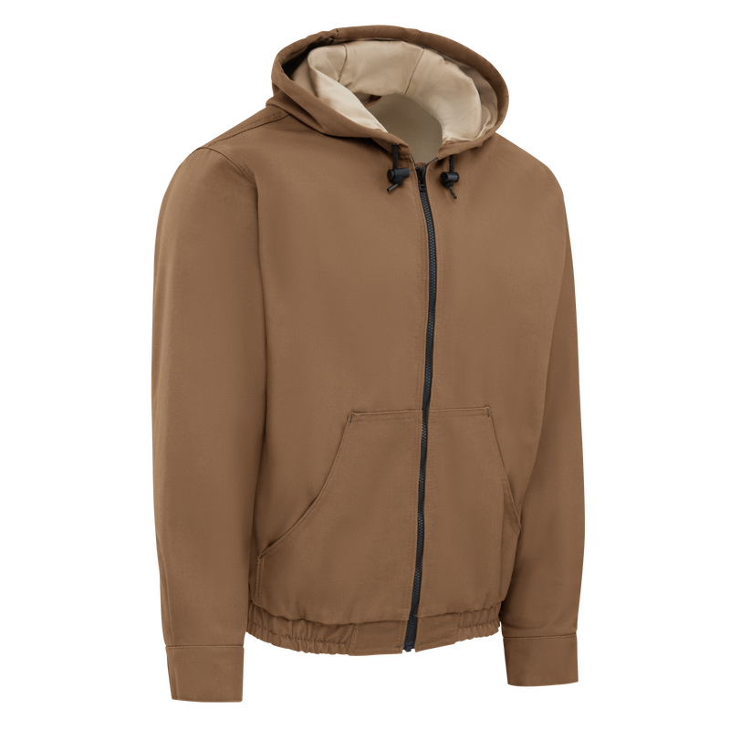 Men's Heavyweight FR Brown Duck Hooded Jacket image number 3