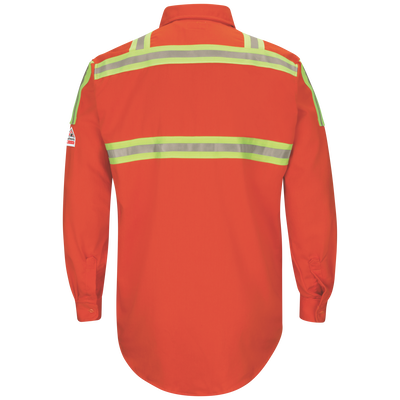 Men's Midweight FR Enhanced Visibility Uniform Shirt with Silver/Yellow Striping