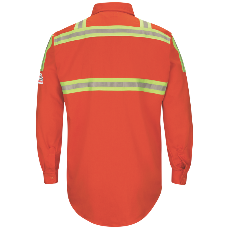 Men's Midweight FR Enhanced Visibility Uniform Shirt with Silver/Yellow Striping image number 1