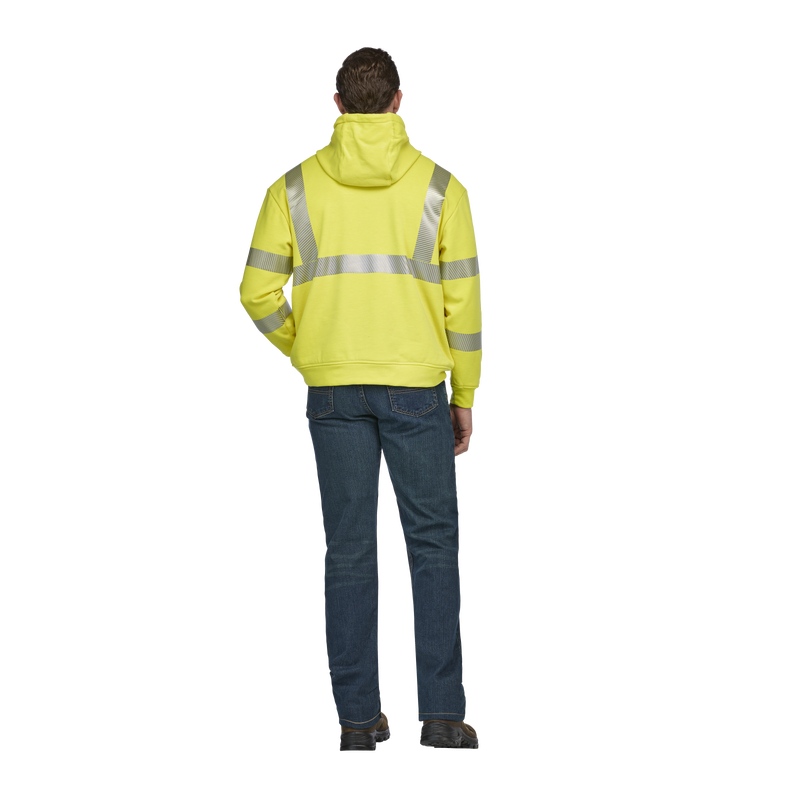 Men's Fleece FR Hi-Visibility Pullover Hooded Sweatshirt image number 3