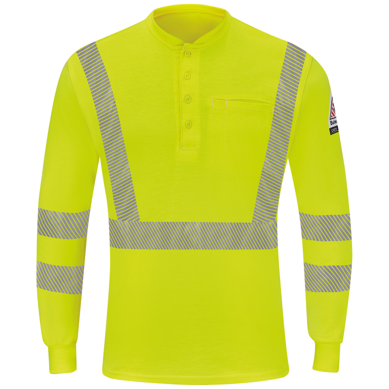 Men's Hi-Visibility Lightweight Long Sleeve Henley image number 0