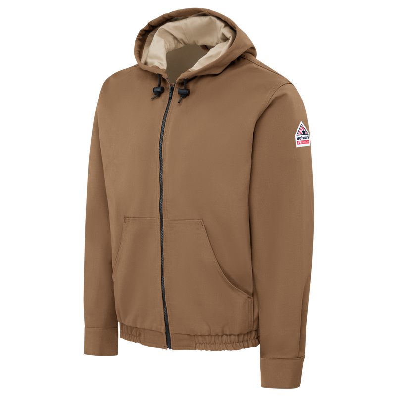 Men's Heavyweight FR Brown Duck Hooded Jacket image number 4