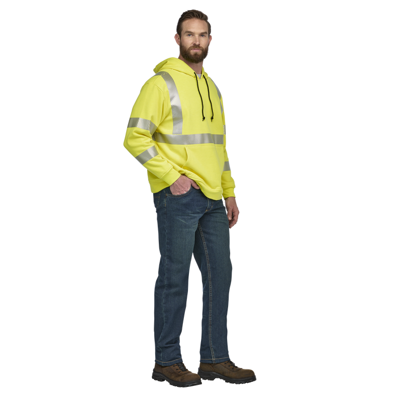 Men's Fleece FR Hi-Visibility Pullover Hooded Sweatshirt image number 6