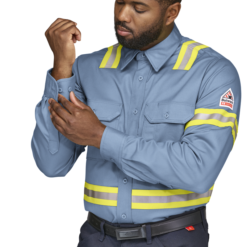 Men's Midweight FR Enhanced Visibility Uniform Shirt image number 6