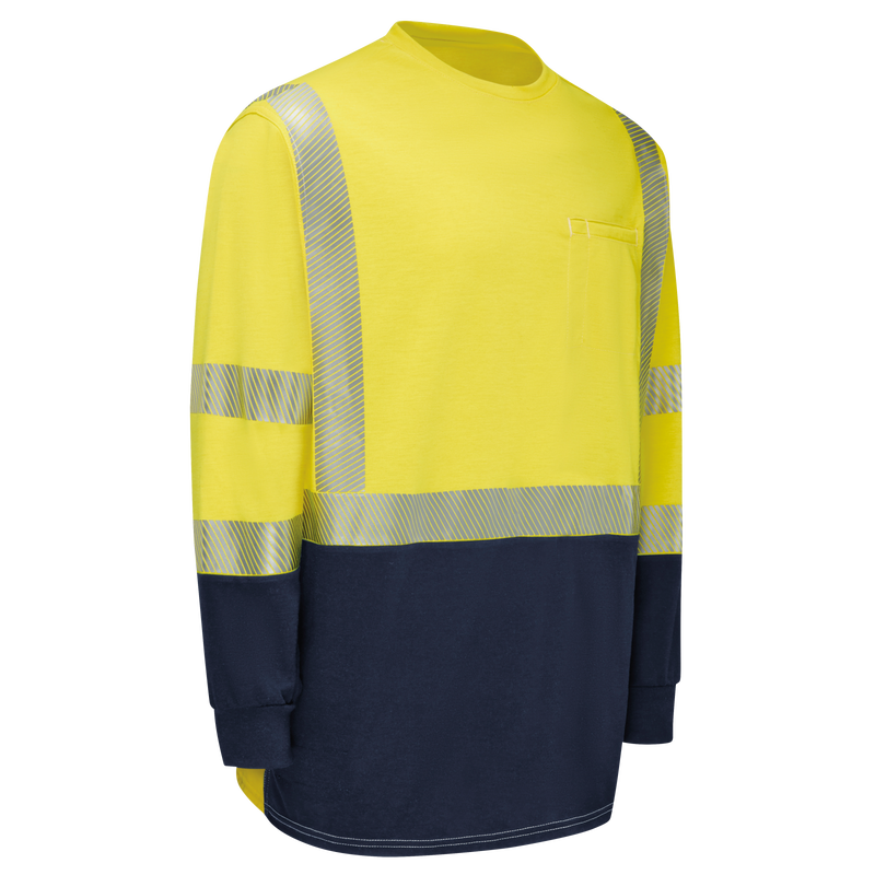 Hi-Visibility Lightweight Colorblock Long Sleeve T-Shirt image number 2