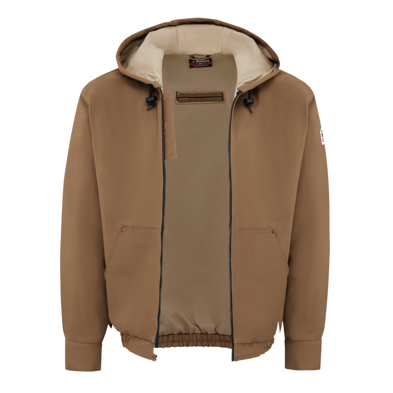 Men's Heavyweight FR Brown Duck Hooded Jacket image number 1