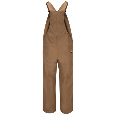 Men's Heavyweight FR Brown Duck Bib Overall with Knee Zip