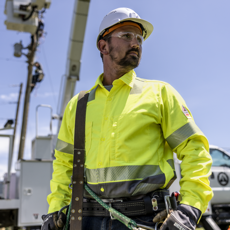 Men's Hi-Visibility Color-Block Uniform Shirt image number 2