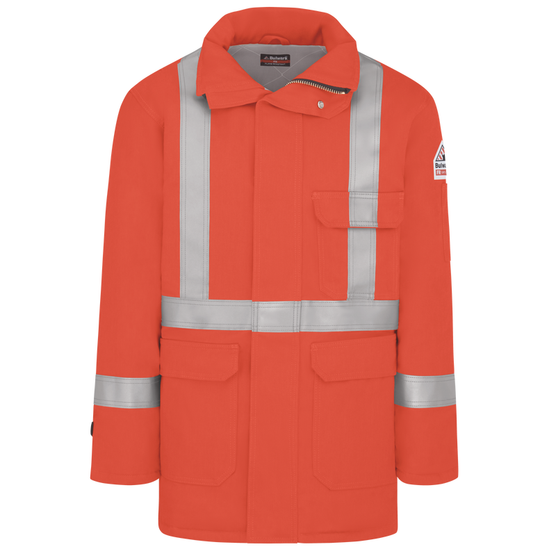 Men's Heavyweight FR Insulated Deluxe Parka with 2" Reflective Striping image number 0
