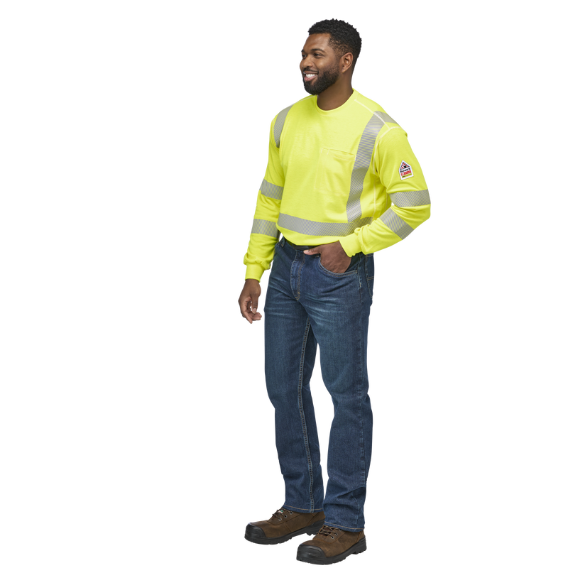 Men's Lightweight FR Hi-Visibility Long Sleeve T-Shirt image number 4