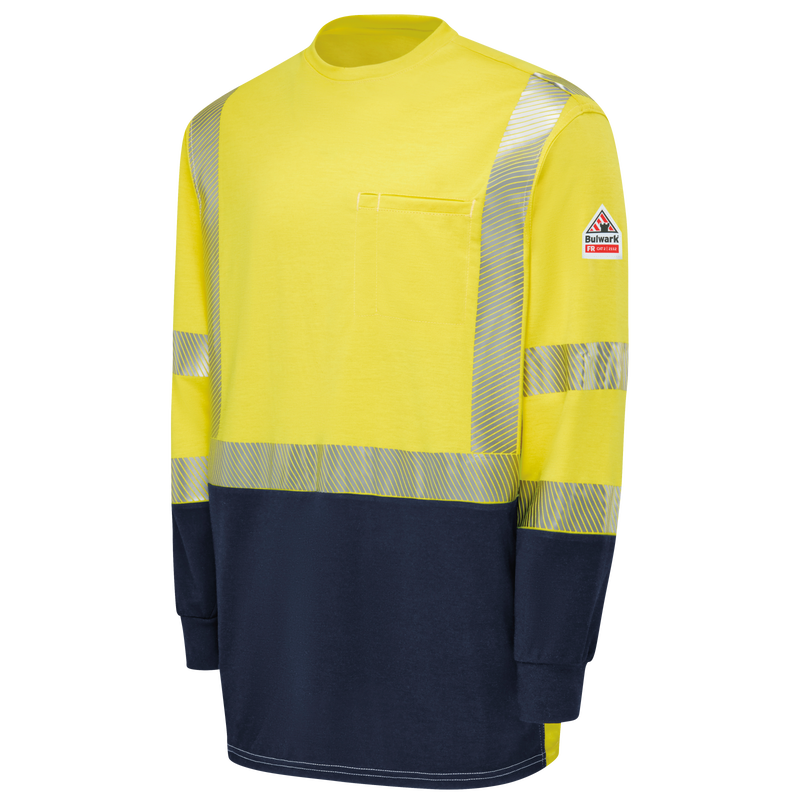 Hi-Visibility Lightweight Colorblock Long Sleeve T-Shirt image number 3
