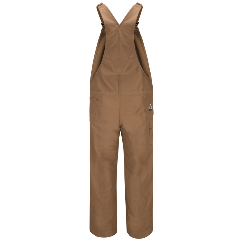 Men's Heavyweight FR Insulated Brown Duck  Bib Overall with Knee Zip image number 1