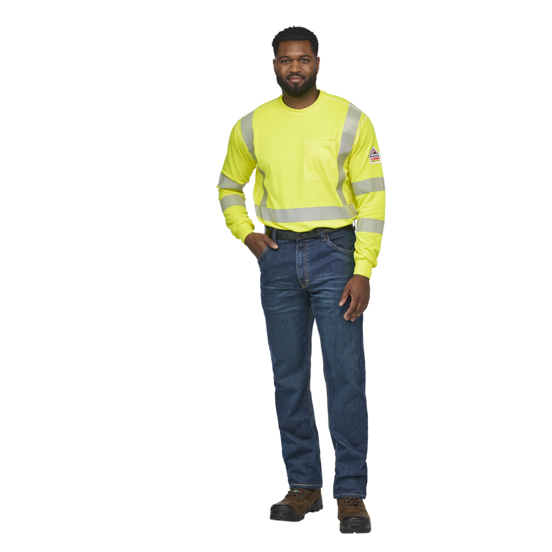 Men's Lightweight FR Hi-Visibility Long Sleeve T-Shirt image number 2