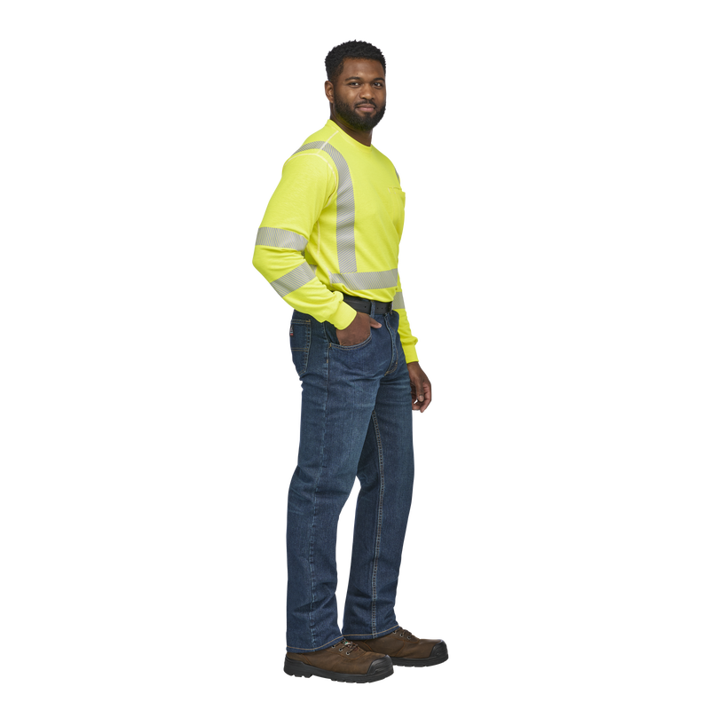 Men's Lightweight FR Hi-Visibility Long Sleeve T-Shirt image number 5