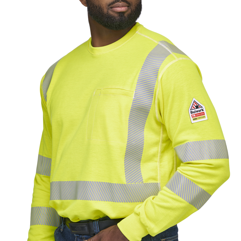 Men's Lightweight FR Hi-Visibility Long Sleeve T-Shirt image number 9