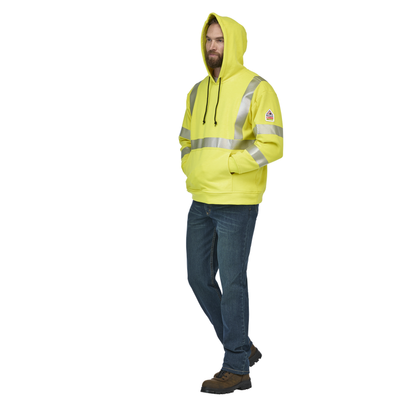 Men's Fleece FR Hi-Visibility Pullover Hooded Sweatshirt image number 4