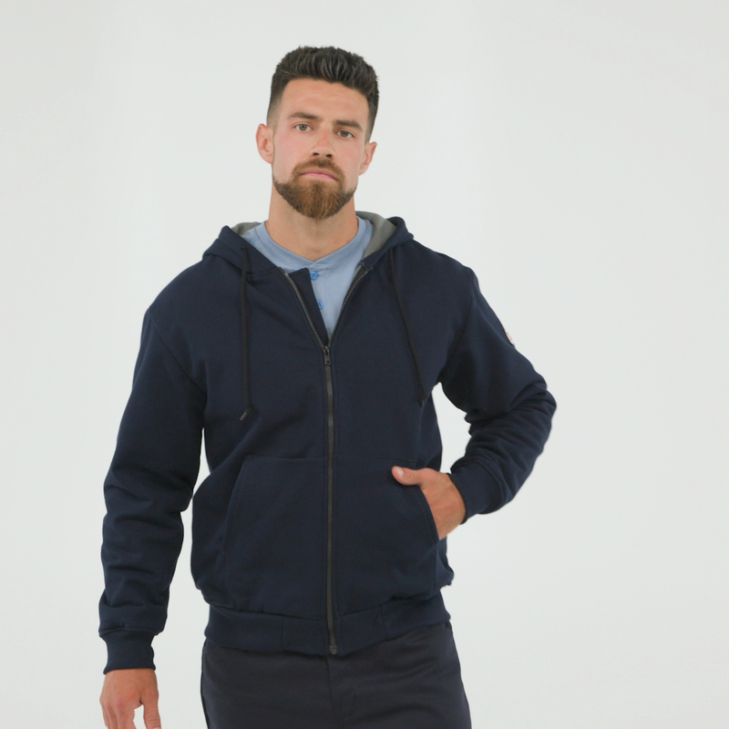 Men's Thermal Lined Zip-Front Hooded Sweatshirt image number 7