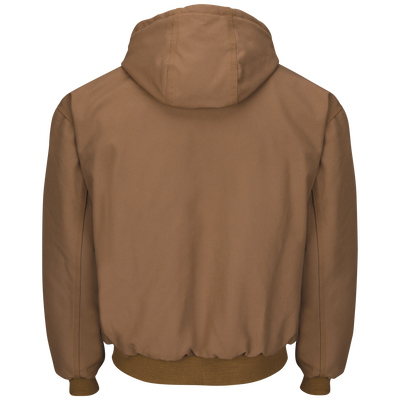 Men's Heavyweight FR Insulated Brown Duck Hooded Jacket