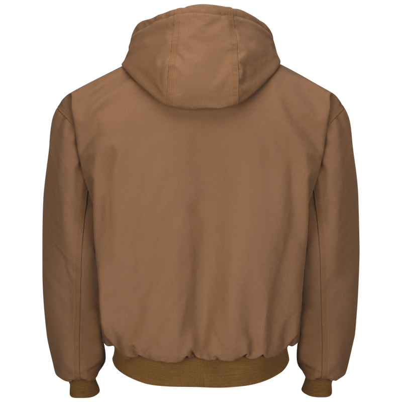 Men's Heavyweight FR Insulated Brown Duck Hooded Jacket image number 1