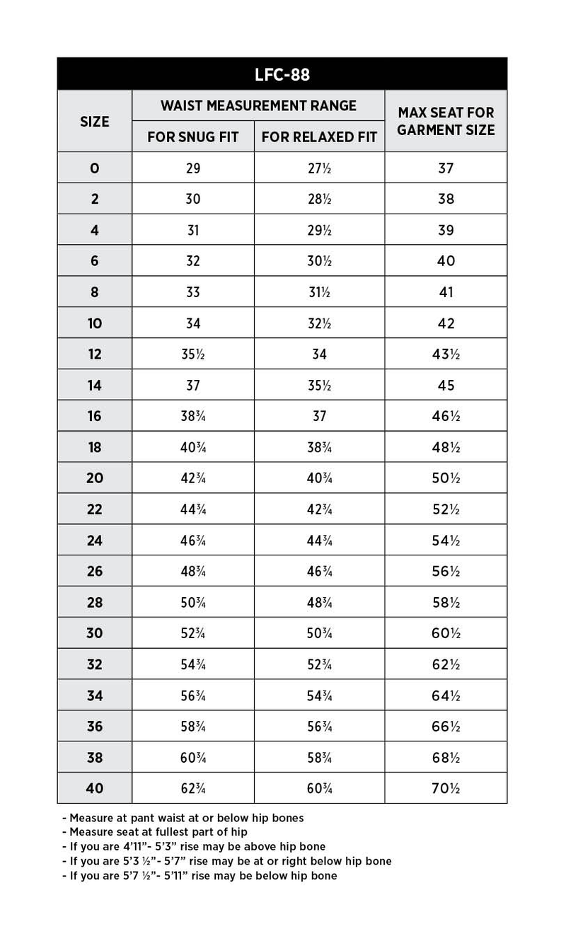 size chart