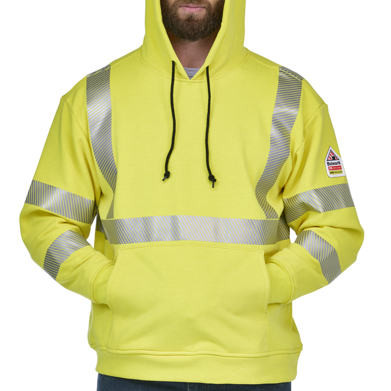 Men's Fleece FR Hi-Visibility Pullover Hooded Sweatshirt image number 7