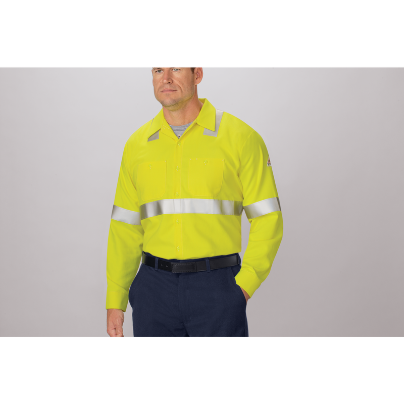 Men's Midweight FR Hi-Visibility Work Shirt image number 2