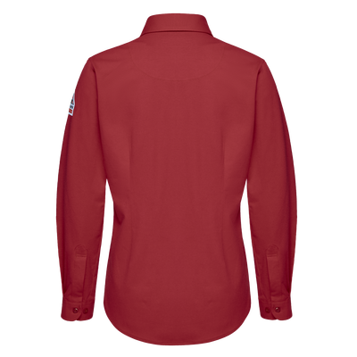 Women's Flex Knit Button Down Work Shirt with Mic Loops